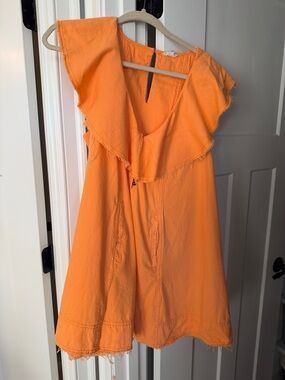 Pilcro Orange Ruffle-Trim Sleeveless Dress